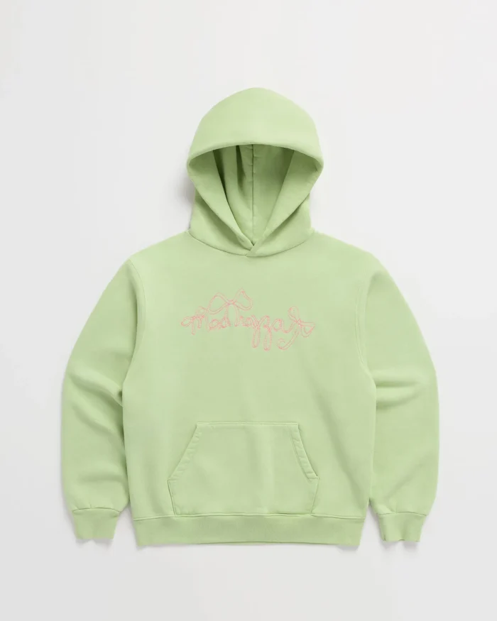 Light Green Madhappy Bow Fleece Hoodie