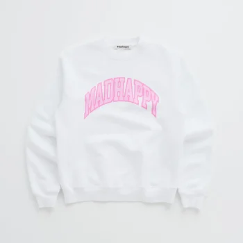 Madhappy White Campus Fleece Crewneck